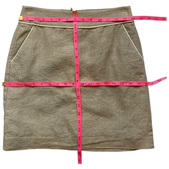 Ann Taylor LOFT Tan Linen A-Line Mini Skirt w/ White Trim Size XS - Picture 6 of 12